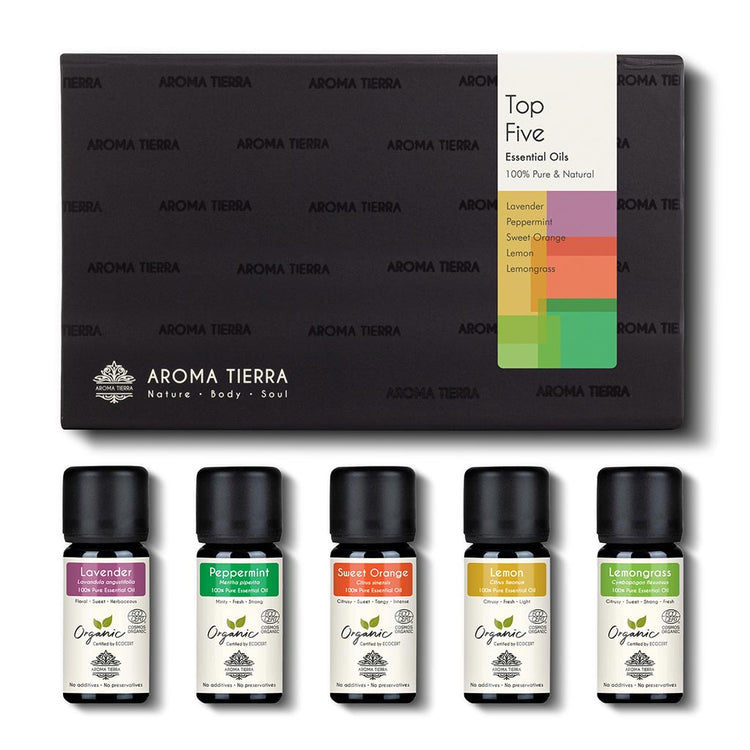 Top 5 Organic Essential Oil Set - For Gift, Diffuser, Skin, Hair