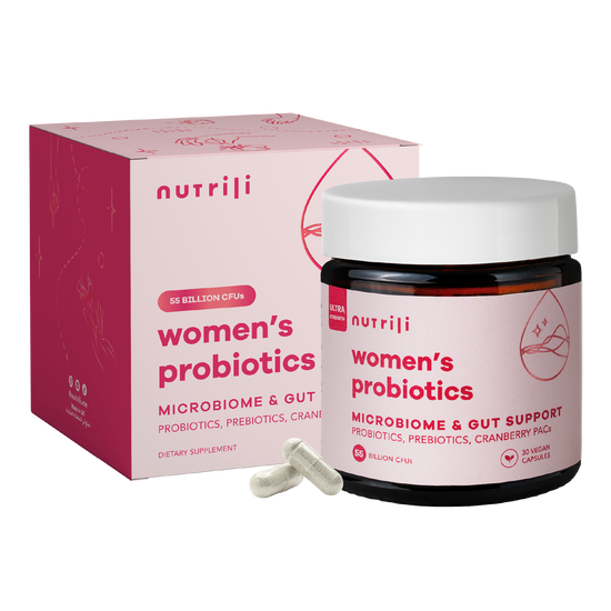 Women's prebiotic and probiotic supplement by Nutrili