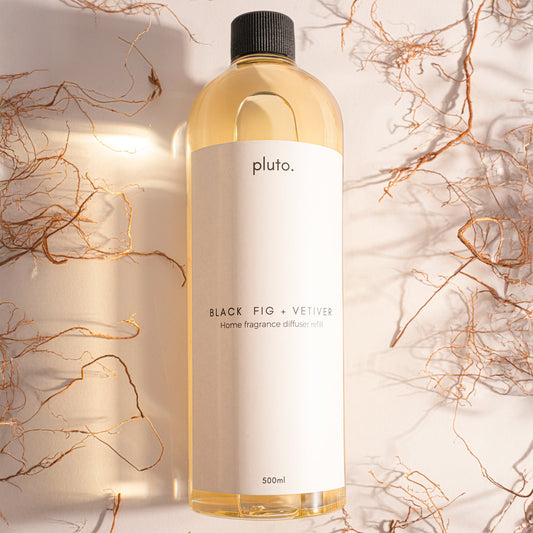 Black Fig & Vetiver reed diffuser refill — natural home fragrance