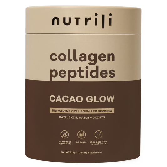 nutrili chocolate marine collagen box jar | #f0dfd9