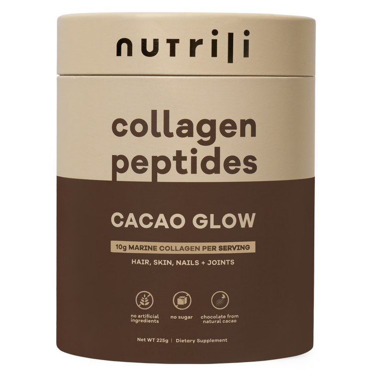 nutrili chocolate marine collagen box jar | #f0dfd9