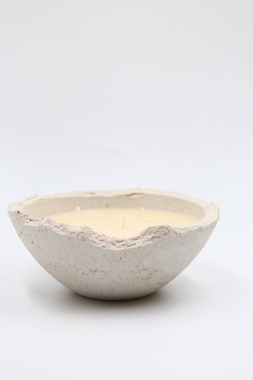Handmade concrete bowl soy wax scented candle